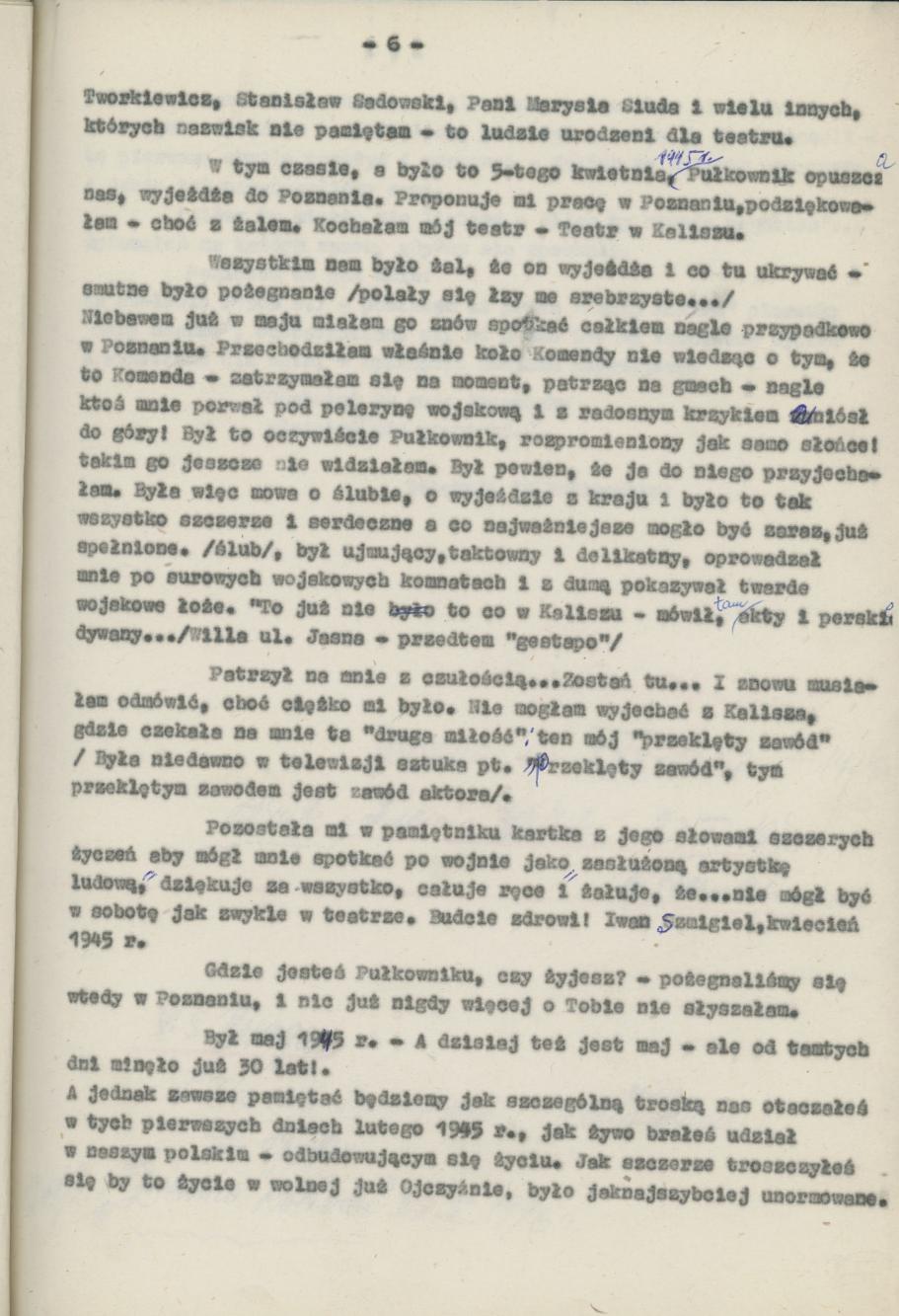 Z pamiętnika aktorki, Sylwii Dławichowskiej