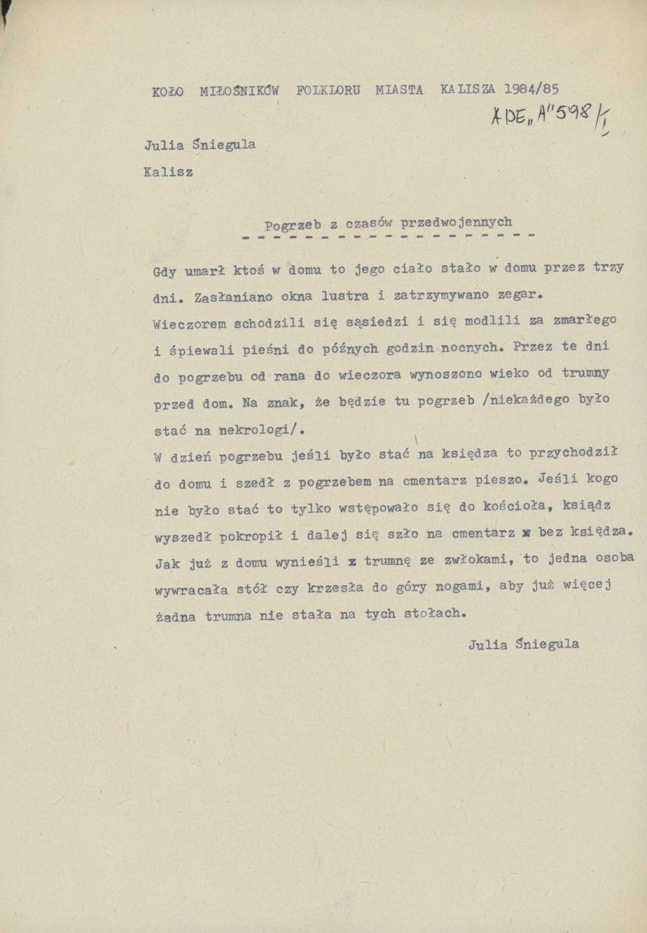 Pogrzeb z czasów przedwojennych