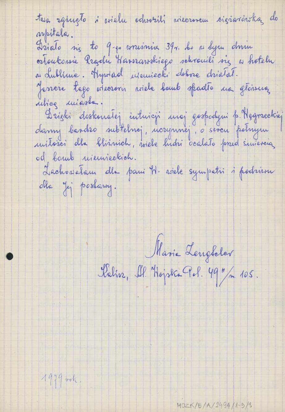 Wspomnienia z czasu wybuchu drugiej wojny światowej we wrześniu 1939 roku