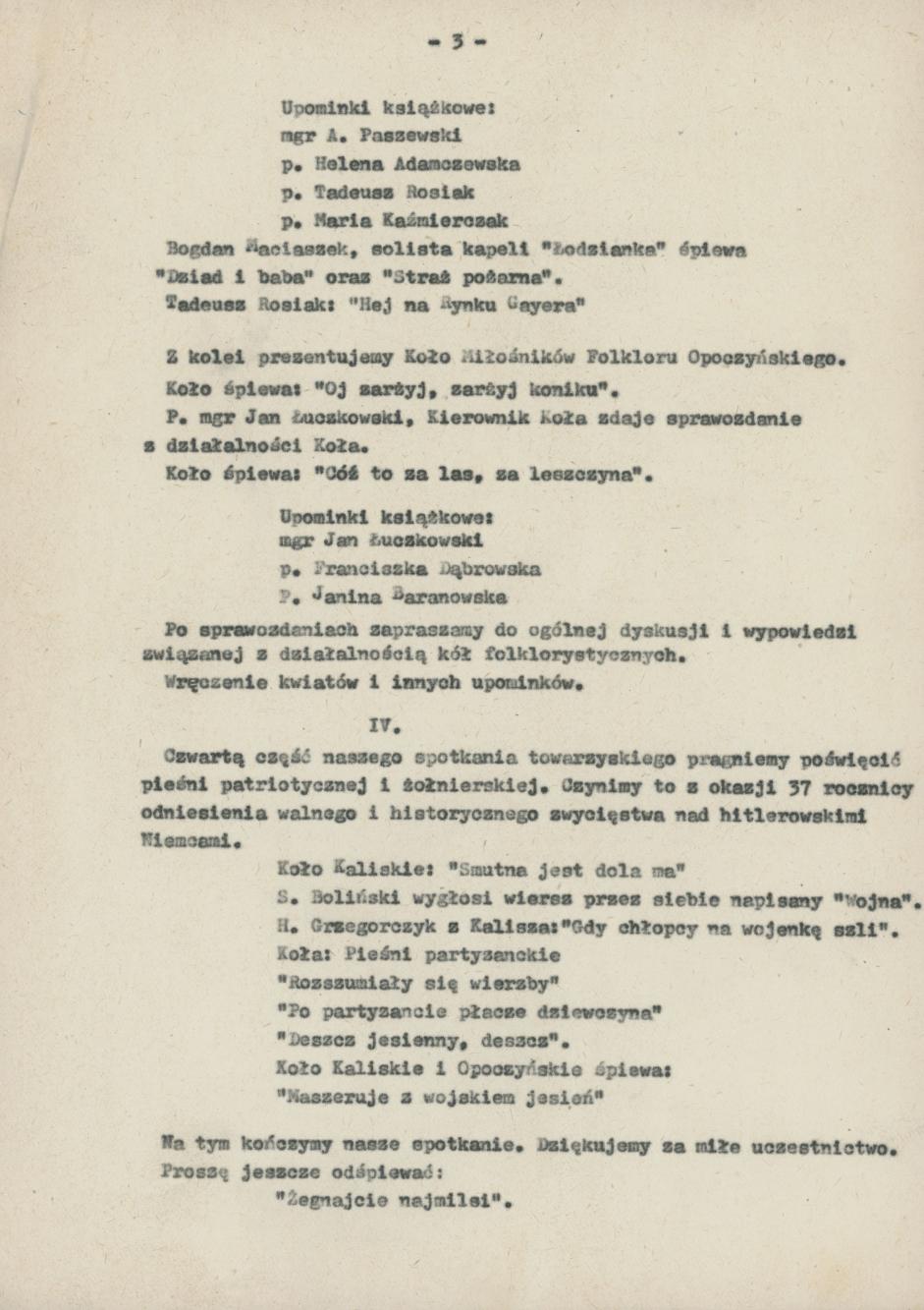 Spotkanie Kół Folklorystycznych w Kaliszu, 29 V 1982 r.