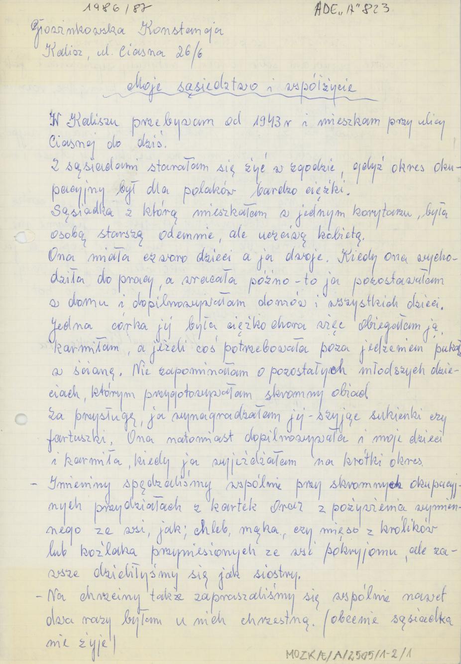 Moje sąsiedztwo i współżycie