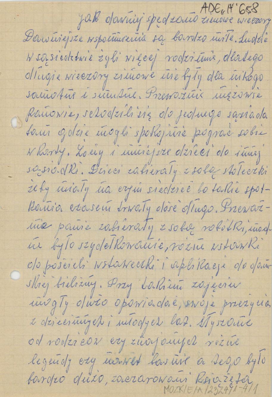 Jak dawniej spędzano zimowe wieczory