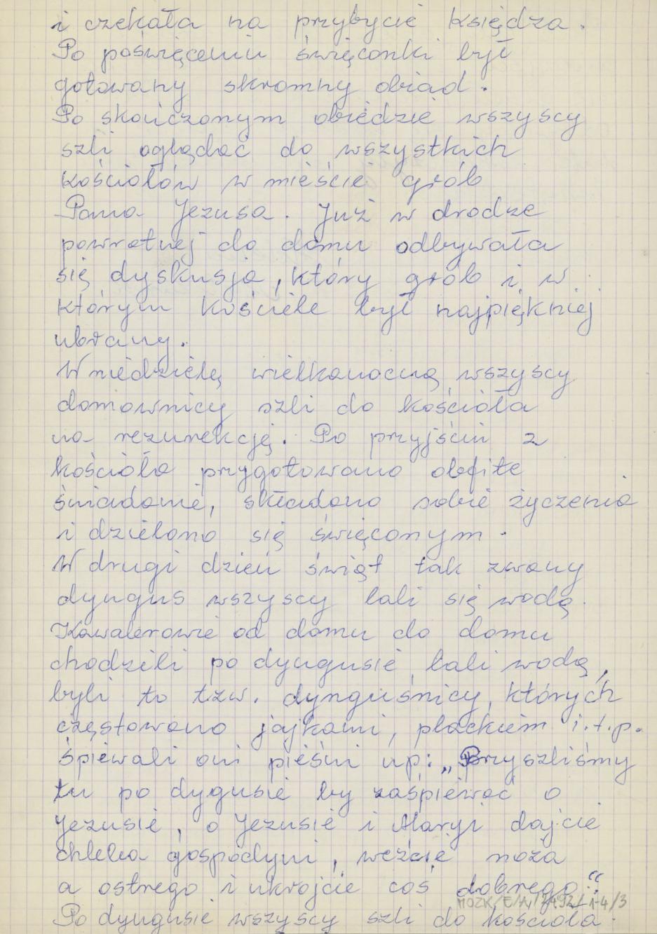 Opowiadanie z dawnych lat z przygotowań od ostatków do Wielkanocy