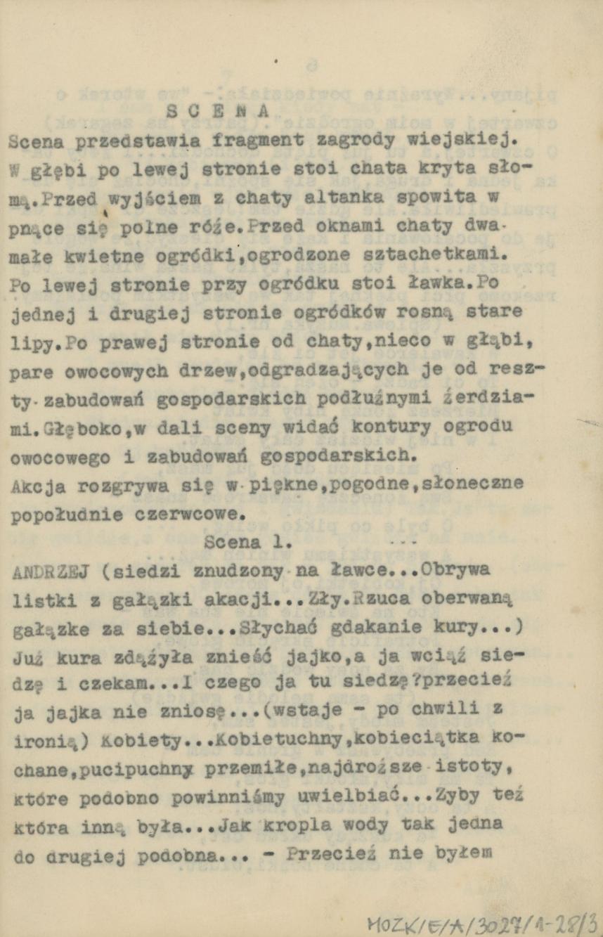 Przedświt wolności - obraz sceniczny ze śpiewami i tańcami, cz. 1