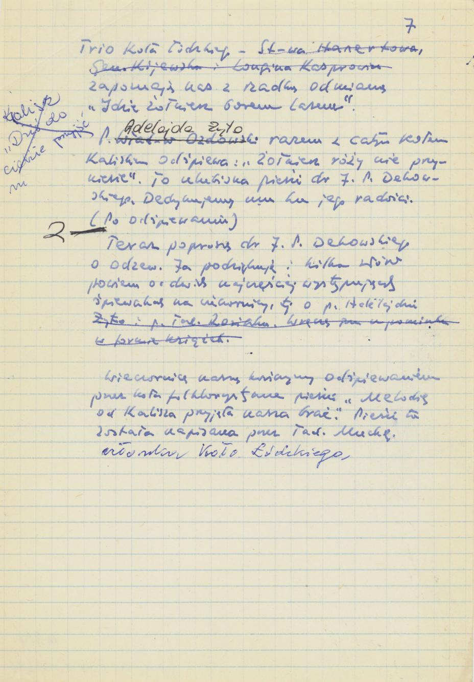 Informacje dla prowadzącej wieczornicę