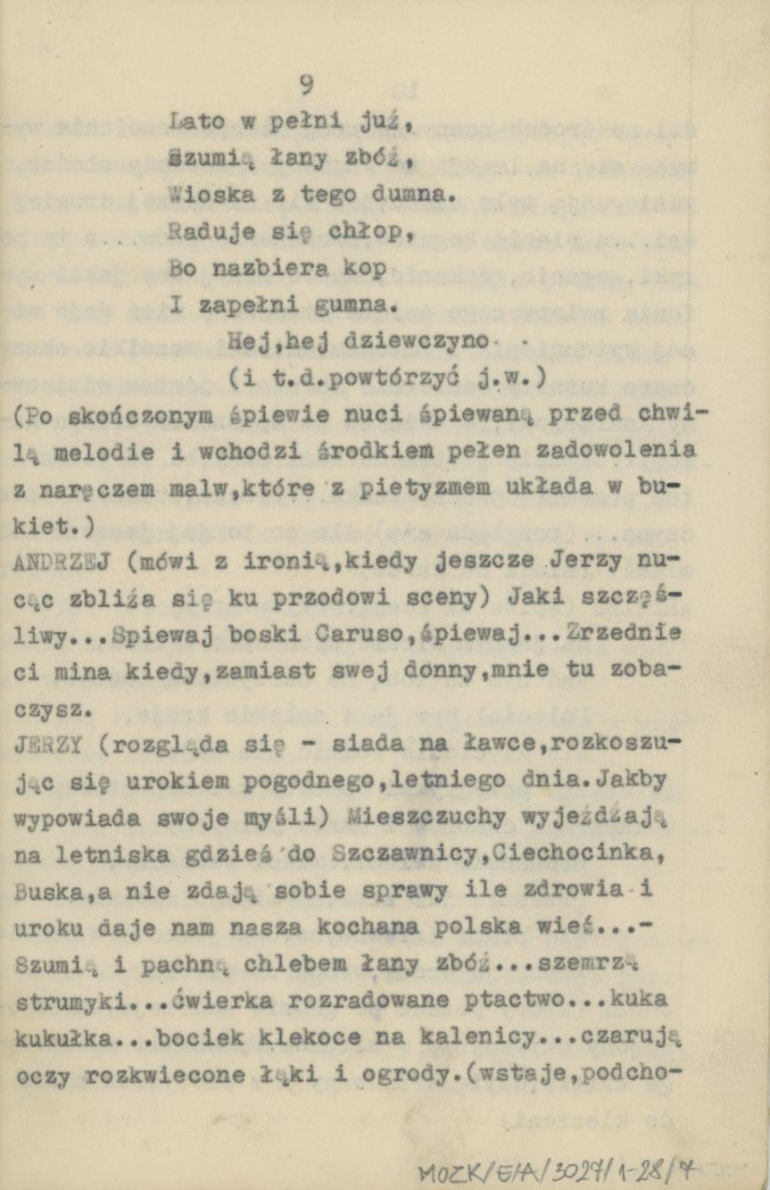Przedświt wolności - obraz sceniczny ze śpiewami i tańcami, cz. 1