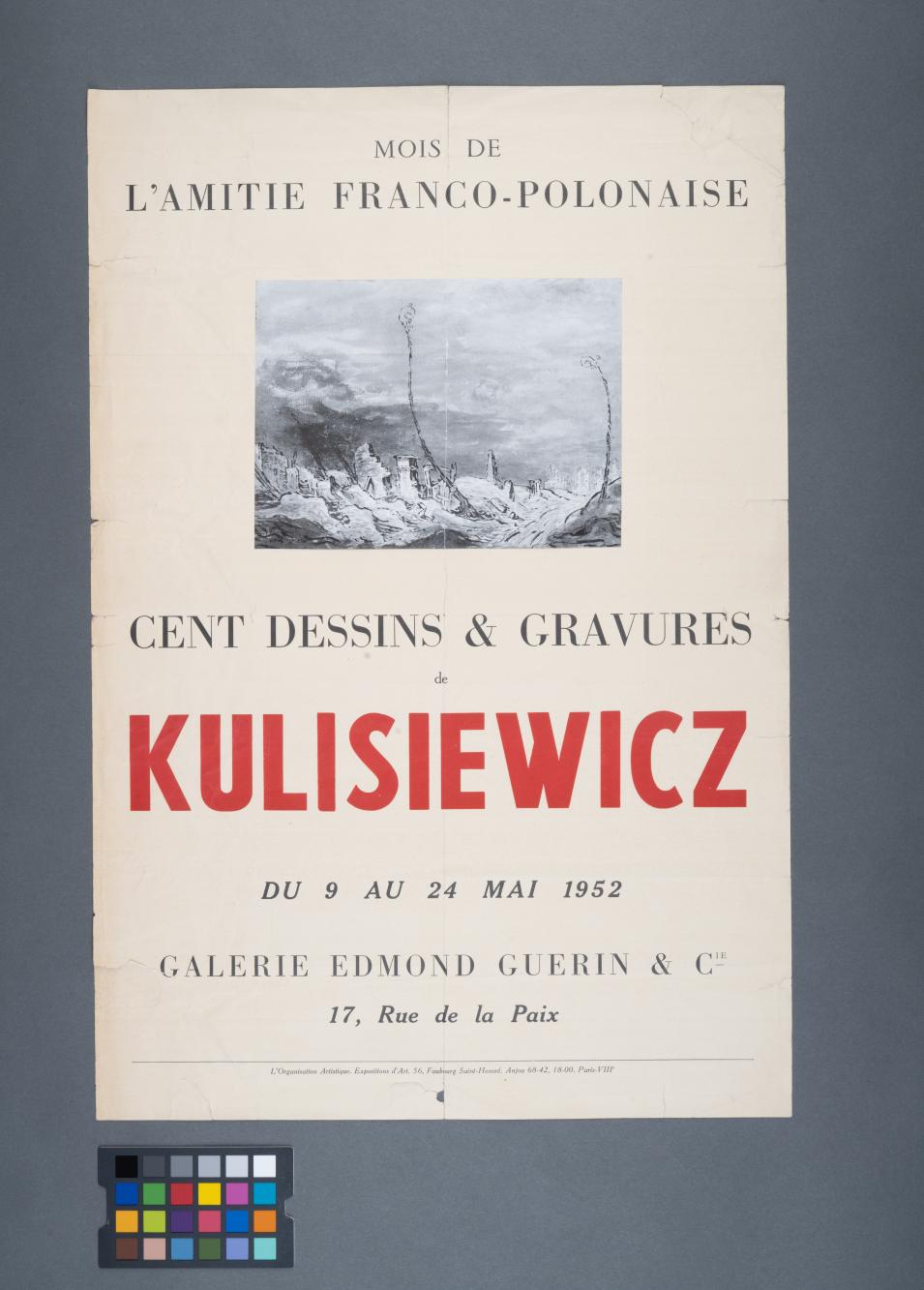 Plakat wystawy „Cent dessins & gravures Kulisiewicz”