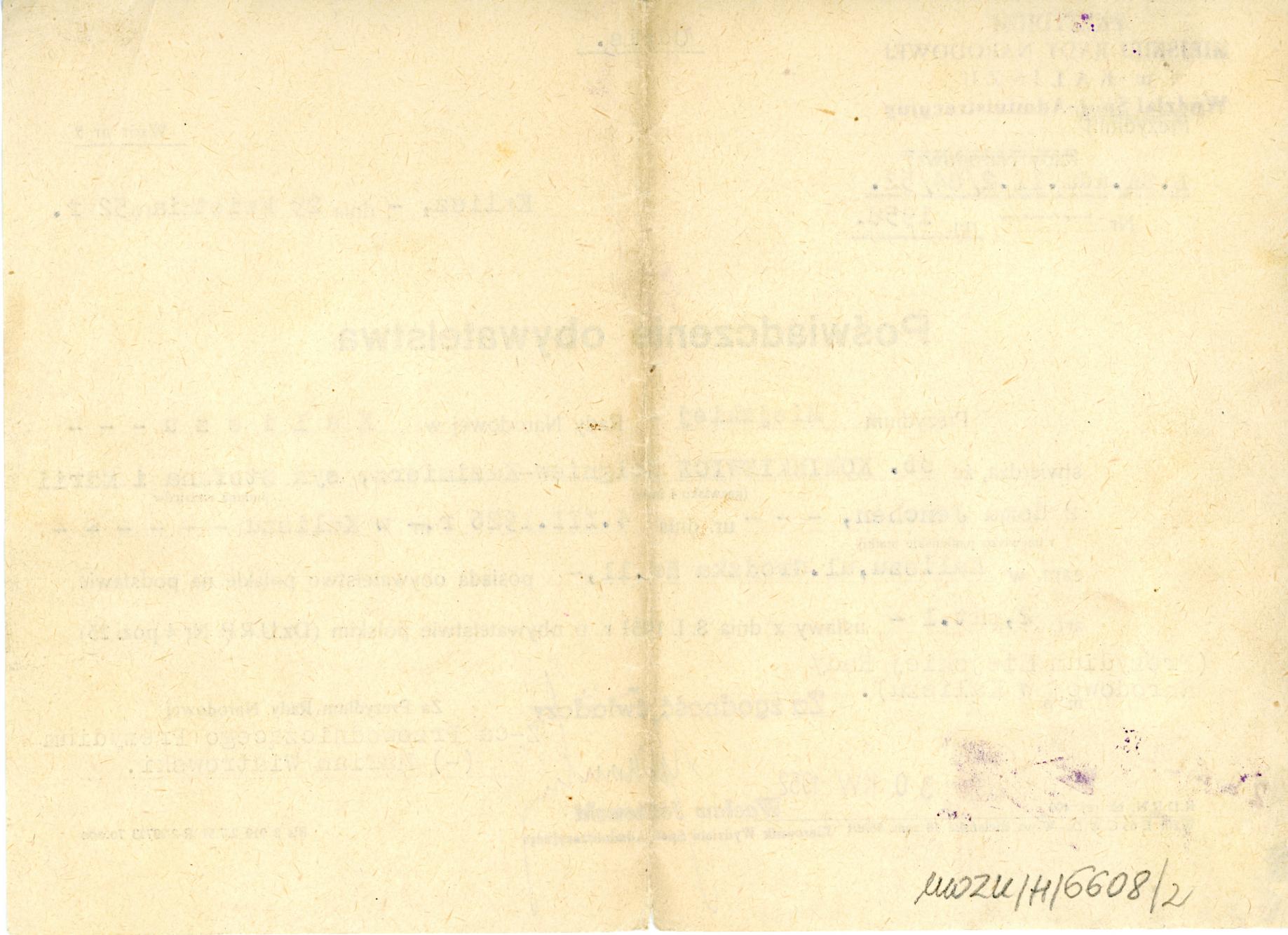 Poświadczenie obywatelstwa