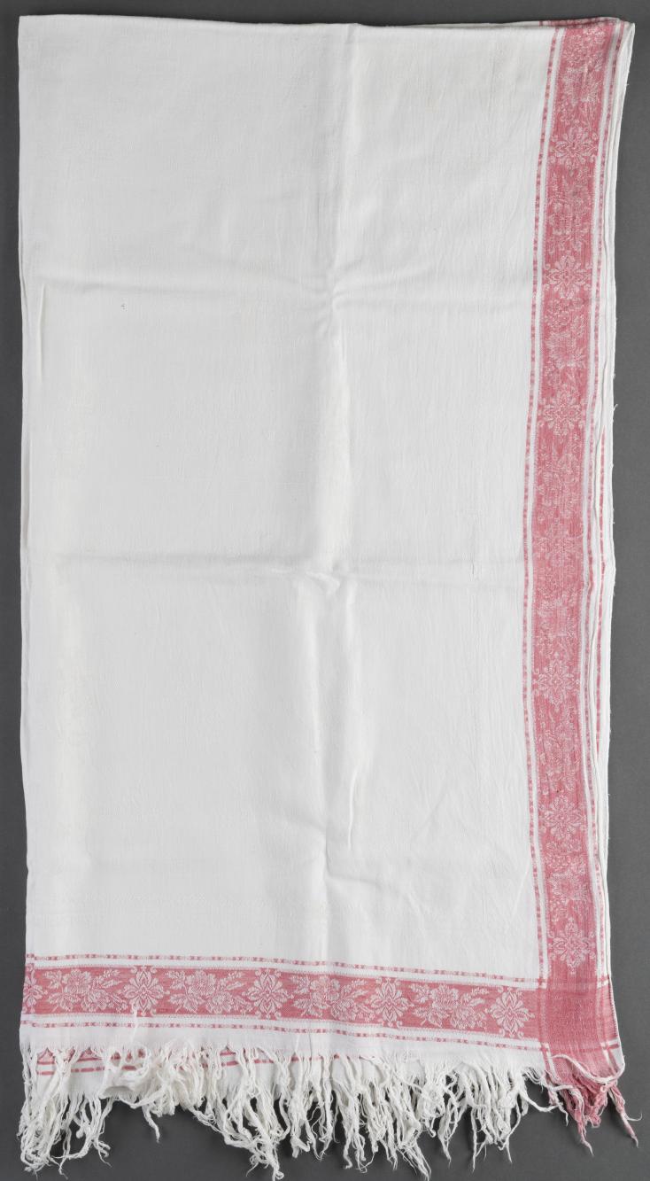 Obrus biały prostokątny z drukowanym czerwonym szlakiem