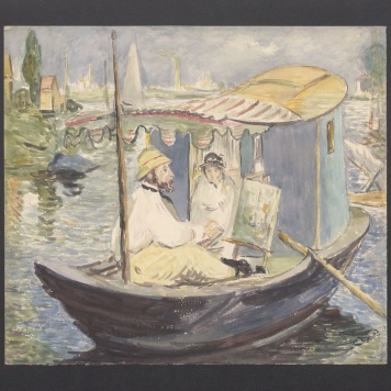 Monet malujący w łodzi