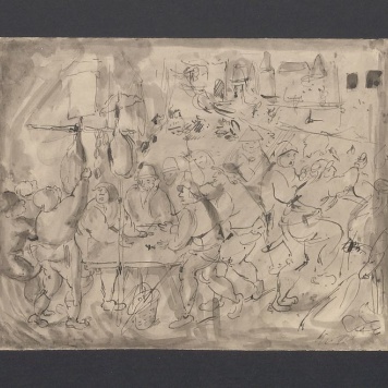 Scena rodzajowa na targu (?)