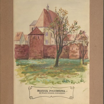 Baszta południowa na tyłach kolegium pojezuickiego w Kaliszu (próba rekonstrukcji)