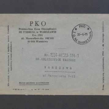 Powszechna Kasa Oszczędności, koperta