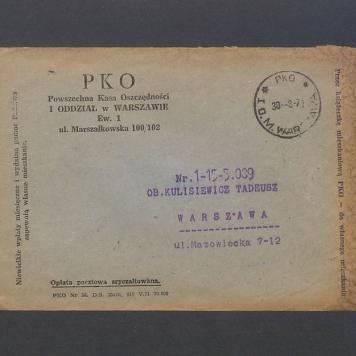 Koperta, nad. Powszechna Kasa Oszczędności