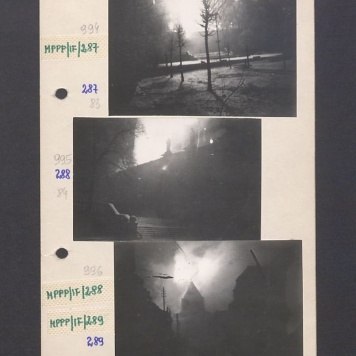 Plac przy płonącej katedrze.