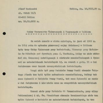 Opisy Towarzystw Śpiewaczych i Muzycznych w Kaliszu