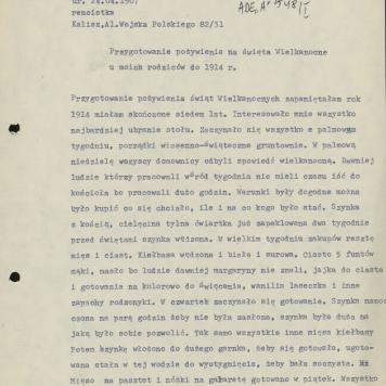 Przygotowanie pożywienia na Święta Wielkanocne w moich rodziców do 1914 r.