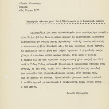 Przeżycia własne pani Poli Mielczarek z najnowszych czasów