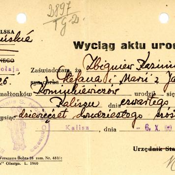 Wyciąg aktu urodzenia