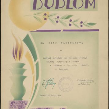 Dyplom dla Władysława Żyto