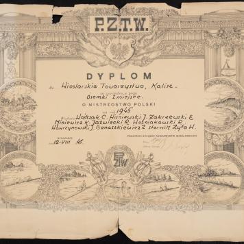 Dyplom P.Z.T.W dla KTW Kalisz